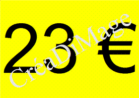 Étiquette jaune 15x21cm de 21€ à 40€